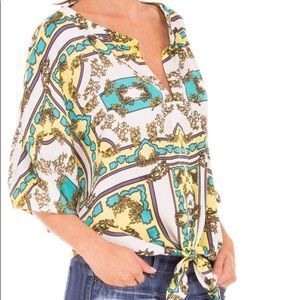 Atina Christina Print Short Top